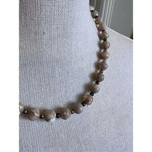 Vintage‎ Unmarked Beaded Synthetic Pearl Chain Necklace Jewelry 9”